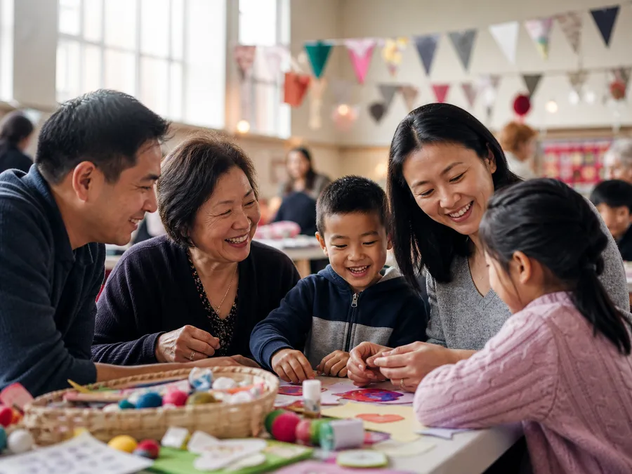 Community members spending time together